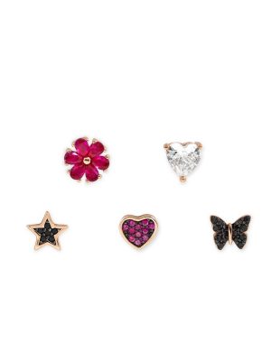 Nomination Ohrstecker - SWEETROCK NATURE 5 EARRING SET ROSEGOLD - 148043/047 925 Silber vergoldet, Zirkonia rosegold
