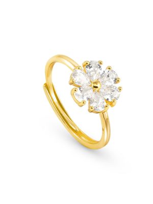Nomination Ring - Sweetrock Nature - 148036/045 925 Silber vergoldet, Zirkonia gold
