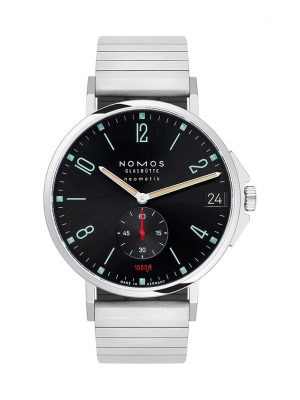 Nomos Glashütte Herrenuhr Tangente Sport neomatik 42 Datum blauschwarz 581