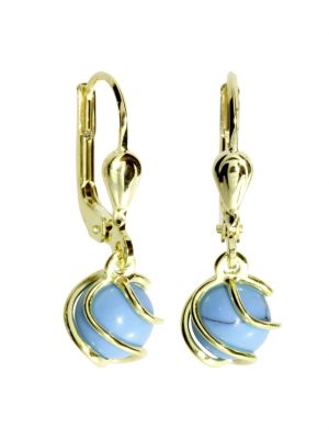 Ohrhänger - Goldkäfig - Gold 333/000 - rek. Türkis OSTSEE-SCHMUCK Gold