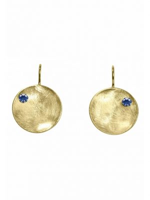 Ohrringe Schale Geometrisch Design Iolith Blau GEMSHINE Gold coloured