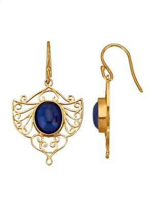 Ohrringe mit Lapislazuli-Cabochon Diemer Farbstein Blau