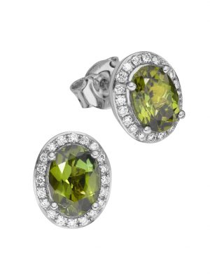 Ohrstecker 750/- Gold Turmalin grün Turmalin 1,0cm Glänzend 1,65ct. Creazione Bijoux Weiß