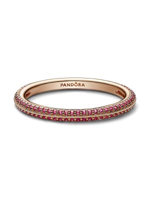 Pandora Ring - 50 925 Silber vergoldet, Zirkonia rot
