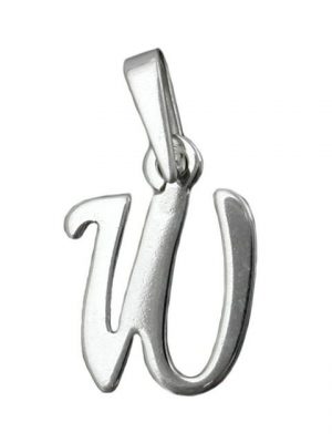 Paolo Renzo Buchstabenanhänger "A-Z in 925er Silber", glänzende Schreibschrift Buchstaben Anhänger aus Silber für Damen und Herren
