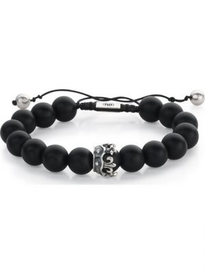 Rebel & Rose Edelstahlarmband "Rebel & Rose Unisex-Armband Edelstahl Onyx", Modern