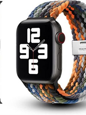 Resik Uhrenarmband "Dehnbares Handgelenk und Apple Watch Armband für Damen/Herren, elastisches verstellbares Nylon Ersatzband für Apple Watch SE, iWatch Serie 7/6/5/4/3/2/1"