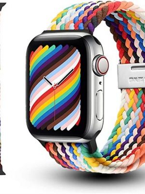 Resik Uhrenarmband "Dehnbares Handgelenk und Apple Watch Armband für Damen/Herren, elastisches verstellbares Nylon Ersatzband für Apple Watch SE, iWatch Serie 7/6/5/4/3/2/1"