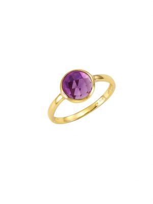 Ring 375/- Gold Zirkonia lila Glänzend Celesta Gelb