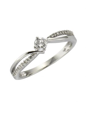 Ring 585/- Gold Brillant weiß Brillant Glänzend 0,25ct. Diamonds by Ellen K. Weiß