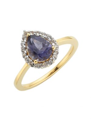 Ring 585/- Gold Iolith lila Glänzend 1,27ct. Fascination by Ellen K. Gelb