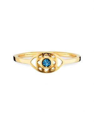 Ring 925/- Sterling Silber Blautopas blau vergoldet 0,820ct CAI Gelb