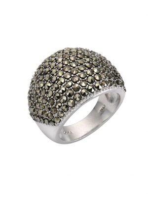 Ring 925/- Sterling Silber Markasit weiß Rhodiniert ZEEme Weiß