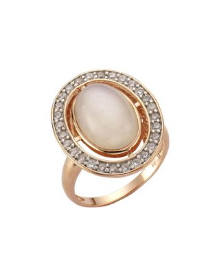 Ring 925/- Sterling Silber Mondstein weiß Geschwärzt ZEEme Rot