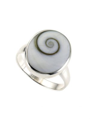 Ring 925/- Sterling Silber Muschel weiß Glänzend ZEEme Weiß