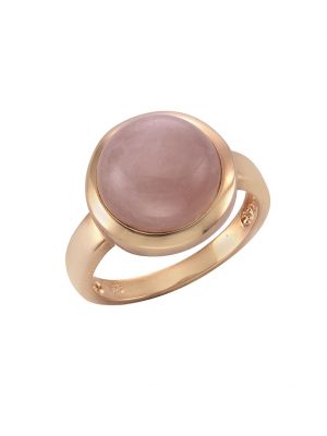 Ring 925/- Sterling Silber Rosenquarz rosa rotvergoldet ZEEme Rosa