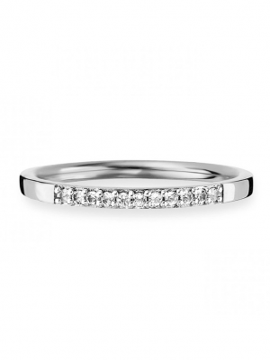 Ring 925/- Sterling Silber Topas weiß rhodiniert 0,110ct CAI Weiß