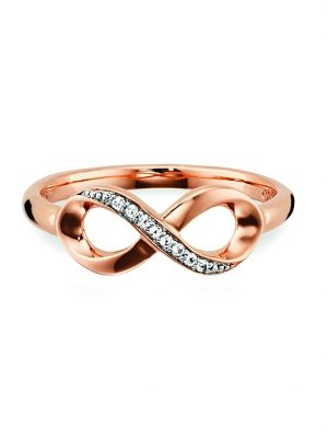 Ring 925/- Sterling Silber Topas weiß rotvergoldet 0,320ct CAI Rot