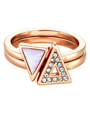 Ring Messing Achat blau Glänzend Buckley Rot