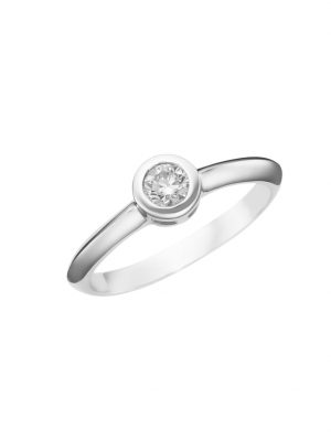 Ring mit Brillant in Zargenfassung, Gold 585 Luigi Merano Weiss