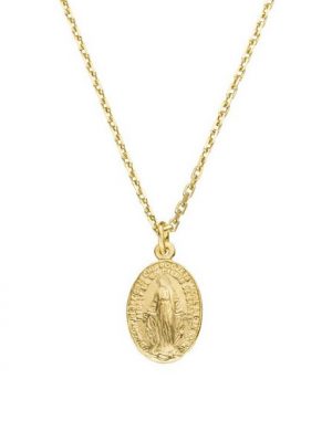 SCHOSCHON Kette mit Anhänger "Madonna Wundertätige Medaille Halskette 925 Silber vergoldet Jungfrau Maria"
