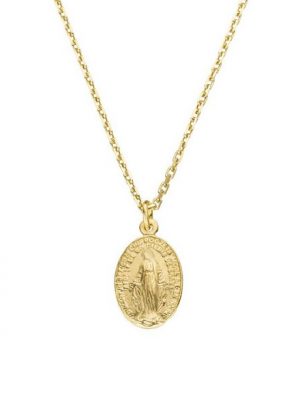SCHOSCHON Kette mit Anhänger "Madonna Wundertätige Medaille Halskette 925 Silber vergoldet Jungfrau Maria"