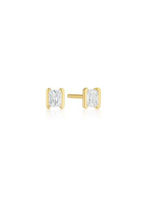 SIF Jakobs Ohrstecker - ROCCANOVA PICCOLO EARRINGS - SJ-E42250-CZ-YG 925 Silber vergoldet, Zirkonia weiß