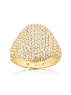 SIF Jakobs Ring - SJ-R42240-CZ-YG 925 Silber, Zirkonia gold