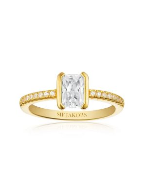 SIF Jakobs Ring - SJ-R42266-CZ-YG 925 Silber vergoldet, Zirkonia gold