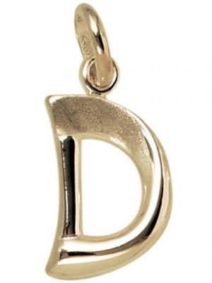 Schmuck Krone Kettenanhänger "Anhänger Buchstabe D 375 Gold Gelbgold 14,1x8,7mm Halsschmuck Buchstabenanhänger"