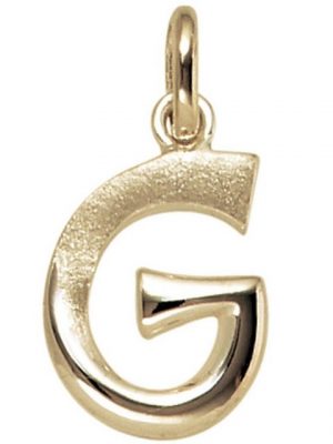 Schmuck Krone Kettenanhänger "Anhänger Buchstabe G 375 Gold Gelbgold 15,1x9,8mm Halsschmuck Buchstabenanhänger"