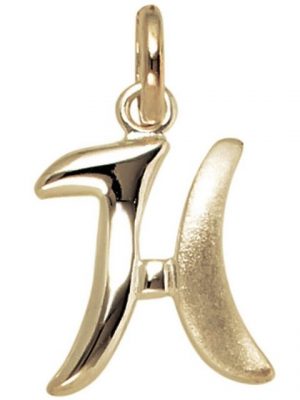 Schmuck Krone Kettenanhänger "Anhänger Buchstabe H 375 Gold Gelbgold 14,8x11mm Halsschmuck Buchstabenanhänger"