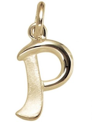 Schmuck Krone Kettenanhänger "Anhänger Buchstabe P 375 Gold Gelbgold 15,4x8,8mm Halsschmuck Buchstabenanhänger"