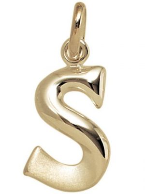 Schmuck Krone Kettenanhänger "Anhänger Buchstabe S 375 Gold Gelbgold 15,7x8,7mm Halsschmuck Buchstabenanhänger"