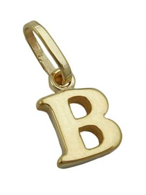 Schmuck Krone Kettenanhänger "Anhänger Einhänger ' B ' Goldbuchstabe Buchstabe aus 375 Gold Gelbgold Unisex"