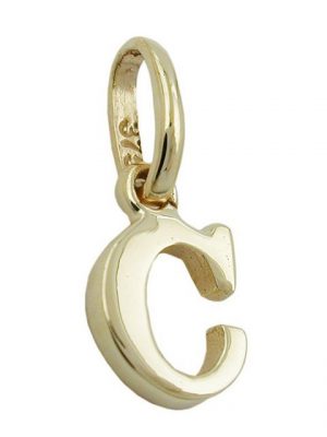 Schmuck Krone Kettenanhänger "Anhänger Einhänger ' C ' Goldbuchstabe Buchstabe aus 375 Gold Gelbgold Unisex"