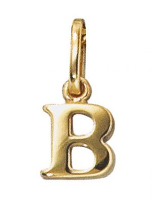 Schmuck Krone Kettenanhänger "Buchstabe " B " Ketten Anhänger Goldanhänger 333 Gelbgold Einhänger Unisex"
