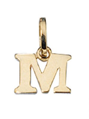 Schmuck Krone Kettenanhänger "Buchstabe " M " Ketten Anhänger Goldanhänger 333 Gold Einhänger Unisex"