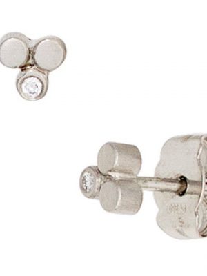 Schmuck Krone Paar Ohrstecker "Paar Stecker Ohrstecker aus 950 Platin mattiert mit Diamanten Brillanten Damen"