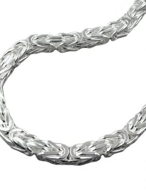 Schmuck Krone Silberarmband "5x5mm Armband Königskette Armkette Armschmuck, Silber 925, 19cm"