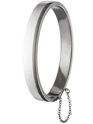 Schmuck Krone Silberarmband "Armreif für Herren Armband 61,1x68,4mm mit Sicherheitskette 925 Silber schlicht"