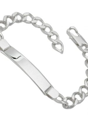 Schmuck Krone Silberarmband "Schildband Armband Panzer Weitpanzer 925 Silber 20cm Armschmuck Unisex"