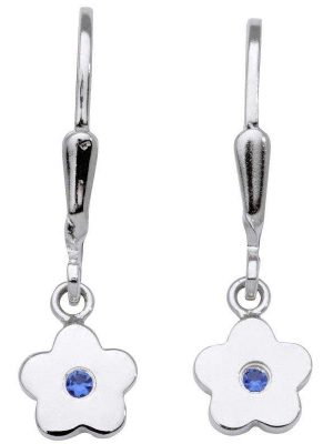 Schneider Basic Ohrringe - Silber - Blume hängend Blau - SK05 925 Silber blau