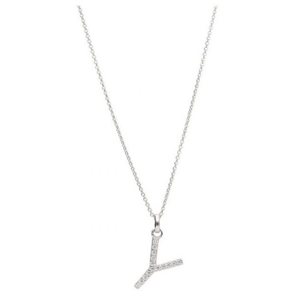 Smart Jewel Kette mit Anhänger "Buchstabe Y mit Zirkonia Steine, Silber 925"