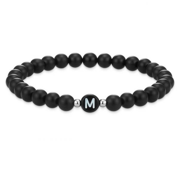 Soul Club Armband "Armschmuck aus Achat, in schwarz", mit Buchstabe