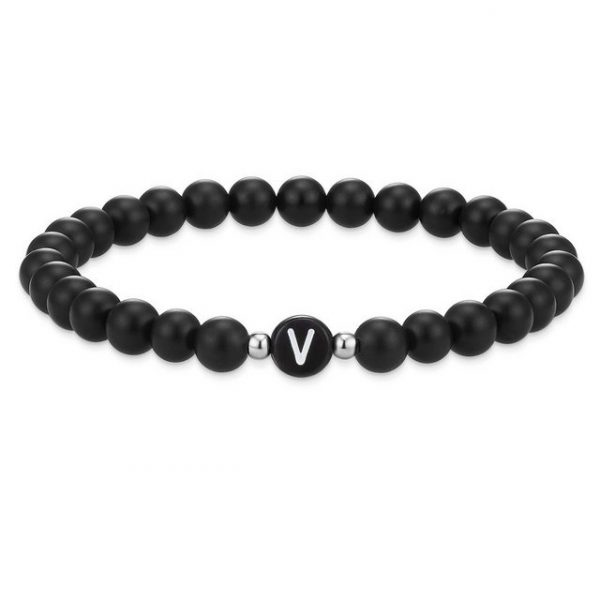 Soul Club Armband "Armschmuck aus Achat, in schwarz", mit Buchstabe