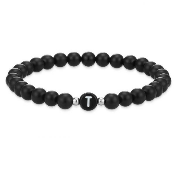 Soul Club Armband "Armschmuck aus Achat, in schwarz", mit Buchstabe