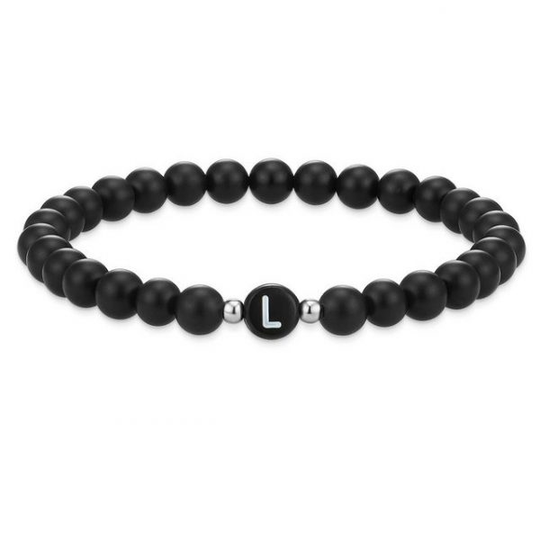 Soul Club Armband "Armschmuck aus Achat, in schwarz", mit Buchstabe