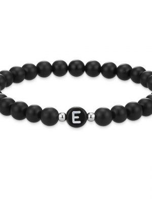 Soul Club Armband "Armschmuck aus Achat, in schwarz", mit Buchstabe