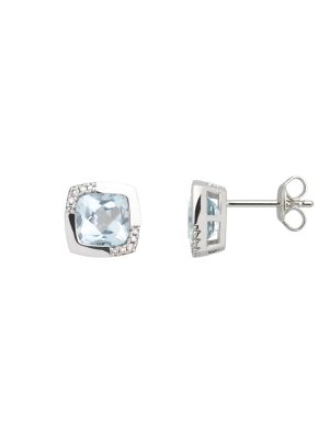 Stardiamant Ohrstecker - D2272W 585 Gold, Diamant blau